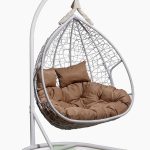 Подвесное двухместное кресло-кокон FISHT белый кокон+бежевая подушка